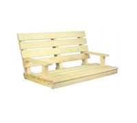 QLS Banco de madera de 120 cm, asiento para columpio de Hollywood, 1 banco balancín sin estructura