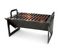 QLS Barbacoa plegable de acero bruto para camping, barbacoa y exterior