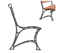 QLS Base de hierro fundido para banco de 1 pieza, color negro, 74 cm x 45 cm, con respaldo, para 6 listones de madera, banco de jardín, resistente a la corrosión