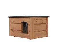 QLS Perro Casa de Gato de Madera 53x39 CM Aislado Invierno Montado Exterior
