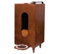 QLS Dispensador de alimentos secos 20 L para gatos y perros, comedero automático con bandeja de animales, 60 x 30 x 30 cm (marrón #E10197)
