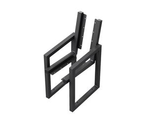 QLS Dresden - Soporte para banco de jardín, patas de acero, 2 unidades, color negro