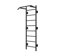 QLS Espaldera con Barra de dominadas 228 cm 250 kg Negra | Montaje mural para gimnasio doméstico con barra de 115 cm. Perfil 40 x 40 x 2 mm, sin tacos de pared
