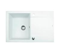 QLS Fregadero 76x44 cm con escurridor de cuarzo blanco