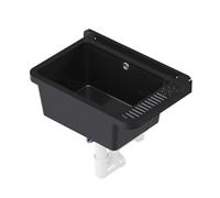 QLS Fregadero plástico 50,8x33,8 cm con sifón y kit negro