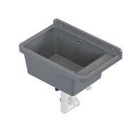 QLS Gradia Ausgussbecken 50x34 cm Plástico Gris con Sifón 1 Agua Loch