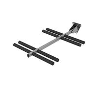 QLS Handels Soporte de pared para esquís para 4 pares de 47,5 cm, bastones de senderismo nórdico, barra de ganchos con goma protectora para ahorrar espacio