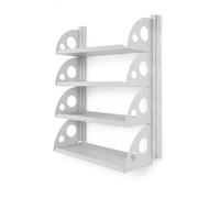 QLS Juego de estanterías de 60 x 25 cm con 4 estantes y rieles de pared | El sistema de estantería modular se expande horizontal y verticalmente y crece de forma flexible con su espacio requerido