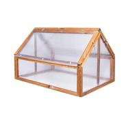 QLS Mini Invernadero De Madera 120x80 Para Hierbas Tomates, Marrón