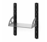 QLS Rieles de pared de 100 cm de acero para sistema de estanterías modulares, color negro, 2 unidades
