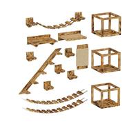 QLS Juego de pared de escalada para gatos, XXL, para colgar en la pared, de madera
