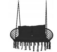 QLS Sillón Colgante - Hasta 300KG Interior Hanging Swing para 2 Personas Negro