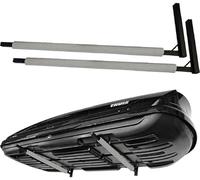 QLS Soporte de Pared Caja de Techo 82 cm de Acero para la Conservación de Maletas de Techo, Gris, para Equipamiento de Jardín, Equipo Deportivo, Tabla de Surf, iSUP, WSB, O