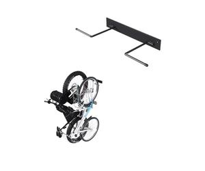 QLS Soporte de pared para 2 bicicletas, acero, hasta 44 kg, montaje en pared, color negro