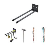 QLS - Soporte de pared para esquís (acero 22,5 cm, 30 kg), color negro