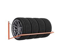 QLS Soporte de pared para neumáticos de coche, 120 cm, capacidad de carga de hasta 180 kg, montaje en pared, color naranja