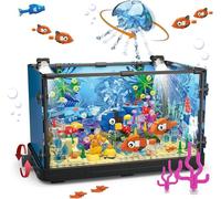 QLT Aquarium Fish Tank Ideas - Juguete de construcción con luz LED, compatible con bloques de sujeción para acuario Lego, bloques de construcción decorativos, regalo para adultos y niños y niñas a