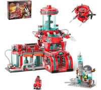 QLT QIAOLETONG Ciudad espacial de bomberos juguete bloques de construcción bloques de construcción, MOC City Bomberos compatible con robot de bomberos Lego para niños y niñas de 6 a 11 años 919