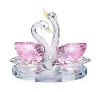 QLTYTUI Adornos decorativos de cisne doble de cristal, estatuas de cisnes de amante, figuras coleccionables de cristal, regalos para mujeres, mamá, niñas, Navidad, cumpleaños, fiesta, día de San