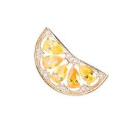 QLUYCKW Broche de frutas para mujer, delicado esmalte de frutas, hoja verde, cereza, fresa, limón, plátano, diamantes de imitación, broche para fiesta de cumpleaños, mochila, ropa, abalorios, joyería