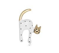 QLUYCKW Broche de gato lindo para mujer, a la moda, divertido, animal, gato, esmaltado, creativo, colorido, caricatura, gatito, broche de cumpleaños, ropa, accesorios, joyería, M, Acero aleado, No es
