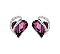 QLUYCKW Forever Love - Pendientes de corazón para mujer, delicados y brillantes con circonita cúbica y diamantes de imitación, para el día de San Valentín, aniversario, cumpleaños, joyería para