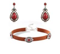 QLUYCKW Juego de aretes de lágrima turquesa hechos a mano para mujer, bohemia, tribal, antiguo, étnico, aretes delicados de lágrima, aretes colgantes de gota, M, Acero aleado, No es una piedra