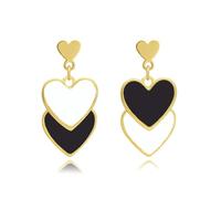 QLUYCKW Pendientes de gota de doble corazón para mujer, pequeños y bonitos aretes de gota de corazón rojo, Zinc, Sin piedra preciosa