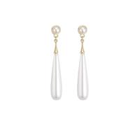 QLUYCKW Pendientes de perlas de lágrima, vintage, elegantes, con forma de gota de agua, hipoalergénicos, chapados en oro, joyería nupcial para mujeres y niñas, Zinc, Perla