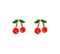 QLUYCKW Pendientes de tuerca pequeños con diseño de frutas y esmaltes, realistas, tropicales, rojo, verde, comida, plata de ley, aretes de poste de la suerte para verano, cumpleaños, regalos para