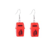 QLUYCKW Pendientes divertidos y raros para mujer, únicos, creativos, lindos, hechos a mano, para inodoro, bañera, bote de basura, dispensador de agua, pendientes colgantes con gancho para la oreja