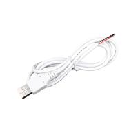 QLWAHK 10 cables USB 2.0 macho de 24 AWG de 2 pines tipo A de 2 núcleos, cable de extensión de extremo abierto para cables de reparación de bricolaje, negro y blanco (blanco - 2 núcleos (24 AWG))