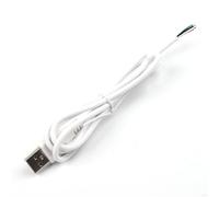 QLWAHK 10 cables USB 2.0 macho de 24 AWG de 2 pines tipo A de 2 núcleos, cable de extensión de extremo abierto para cables de reparación de bricolaje, negro y blanco (blanco - 4 núcleos (24 AWG))