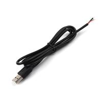 QLWAHK 10 cables USB 2.0 macho de 24 AWG de 2 pines tipo A de 2 núcleos, cable de extensión de extremo abierto para cables de reparación de bricolaje, negro y blanco (negro - 4 núcleos (24 AWG))