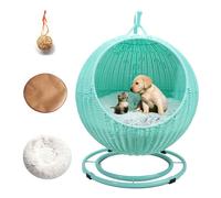 QLXYYFC Cama Columpio para Gatos, Cama Portátil Desmontable para Mascotas para Interiores y Exteriores, con Cojín Extraíble y Bola Colgante, para Gatos y Perros Pequeños Que Duermen Jugando (Color :