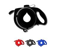 QLXYYFC Correa para Perro con Botella de Agua integrada y Cuenco Plegable y dispensador de Bolsas de Basura Correa retráctil para Perro sin enredos con diseño de Mango Antideslizante (Color : Negra)