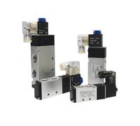 QLYMDDSA 1 Unidad 4V110-06 4V210-08 4V310-10 4V410-15 Válvulas neumáticas electromagnéticas de 2 Posiciones y 5 vías, 1/4 CC, 12 V CC, 24 V CC, válvula solenoide 5/2(DC24V,4V110-06)
