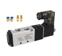 QLYMDDSA Válvula solenoide electrónica neumática de 2 Posiciones y 5 vías 4V110-06 con Conector neumático, 12 V CC, 24 V CA, 220 V CA, 110 V CA, 36 V CA.(Only Valve,AC220V)