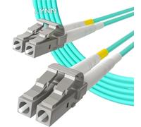 QLYUEUI 1 Uds LC a LC OM3 Cable de conexión de fibra óptica 1M/2M UPC 10GB multimodo 2,0mm dúplex 50/125um, 10 uds, Aqua, longitudes personalizadas, logotipos disponibles(2M 10PCS)
