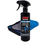 QM Cleaner Total Bike Limpiador multisuperficie para Motocicleta | Limpieza en seco Moto Sin Ceras ni Siliconas Incluye 500ml y paño de microfibra