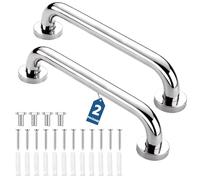 QMAHA 2 Piezas Agarraderas Baño para Mayores, 30cm Barra de Agarre de Acero Inoxidable, Antideslizante Agarrador Ducha Asa Seguridad Baño Asidero Ducha para Mayores, Niños, Discapacitado