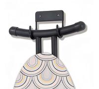 QMAHA Soporte de pared de acero inoxidable para tabla de planchar, ganchos para tabla de planchar montados en la pared para colgar, organizador de soporte de pared para almacenamiento de tabla de