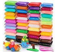 QMAY Arcilla Seca al Aire, Air Dry Clay Mágica Ultraligera de 48 Colores Arcilla de Modelado y Masa no Tóxica Para Niños con Herramientas, Regalo Para Niños