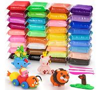 QMAY Arcilla Secado al Aire, 36 Colores Arcilla Mágica de Modelado con 3 Herramientas para Esculpir, Moldeable Air Dry Clay, Plastilina Regalo para NiñOs y NiñAs de 3 4 5 6 7 8-12 Años