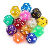 QMAY Juego de 12 dados poliédricos para mazmorras y dragones DND RPG MTG, color aleatorio (D12)