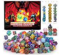QMAY Mystery - 6 Juegos de Dados Poliédricos, Estilo Aleatorio, para Juegos de Mesa Dungeon and Dragons MTG RPG DND D20 D12 D10 D% D8 D6 D4 (42)