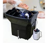 QMBLSNSQ Equipo Para Head Spa Con Depósito De Agua De 60L, Incluido Nebulizador Y Campana De Vapor, Lavacabezas Portatil Equipado Con 4 Ruedas Silenciosas, Adecuado Para Salones De Peluquería(Negro).