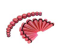 Qmcandy Kit de estiramiento de oreja de 24-36 piezas 00G-20mm Kit de cono de gran calibre de acrílico grande Kit de espiral de enchufe de túnel, circonita cúbica