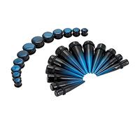 Qmcandy Kit de estiramiento de oreja de 24-36 piezas 00G-20mm Kit de cono de gran calibre de acrílico grande Kit de espiral de enchufe de túnel, circonita cúbica