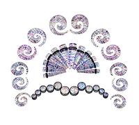 Qmcandy Kit de estiramiento de oreja de 24-36 piezas 00G-20mm Kit de cono de gran calibre de acrílico grande Kit de espiral de enchufe de túnel, circonita cúbica